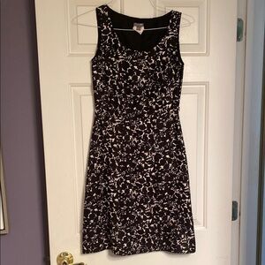 Ann Taylor Black and White Sheath Midi Dress